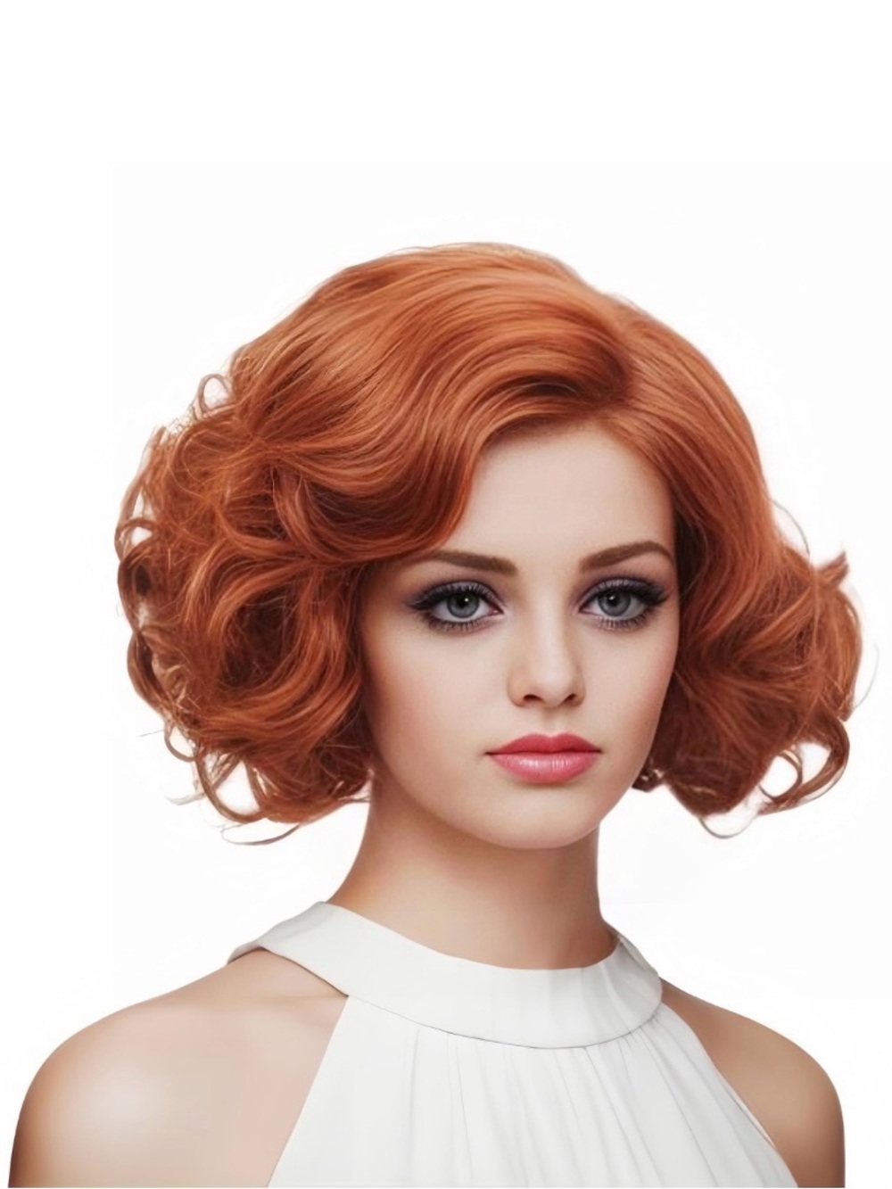Short Wavy Bob Wig in Copper - Women Hair